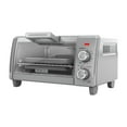 thumbnail image 1 of BLACK+DECKER Crisp ‘N Bake Air Fry 4-Slice Toaster Oven, Silver & Black, Fits 9 Inch Pizza, .35 Cubic Feet, 1 of 11