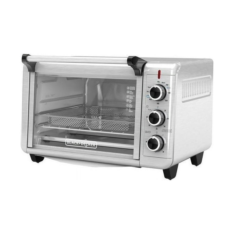 BLACK+DECKER Crisp N Bake Countertop Air Fryer 4 Slice Toaster Pizza Oven,  Gray in 2023