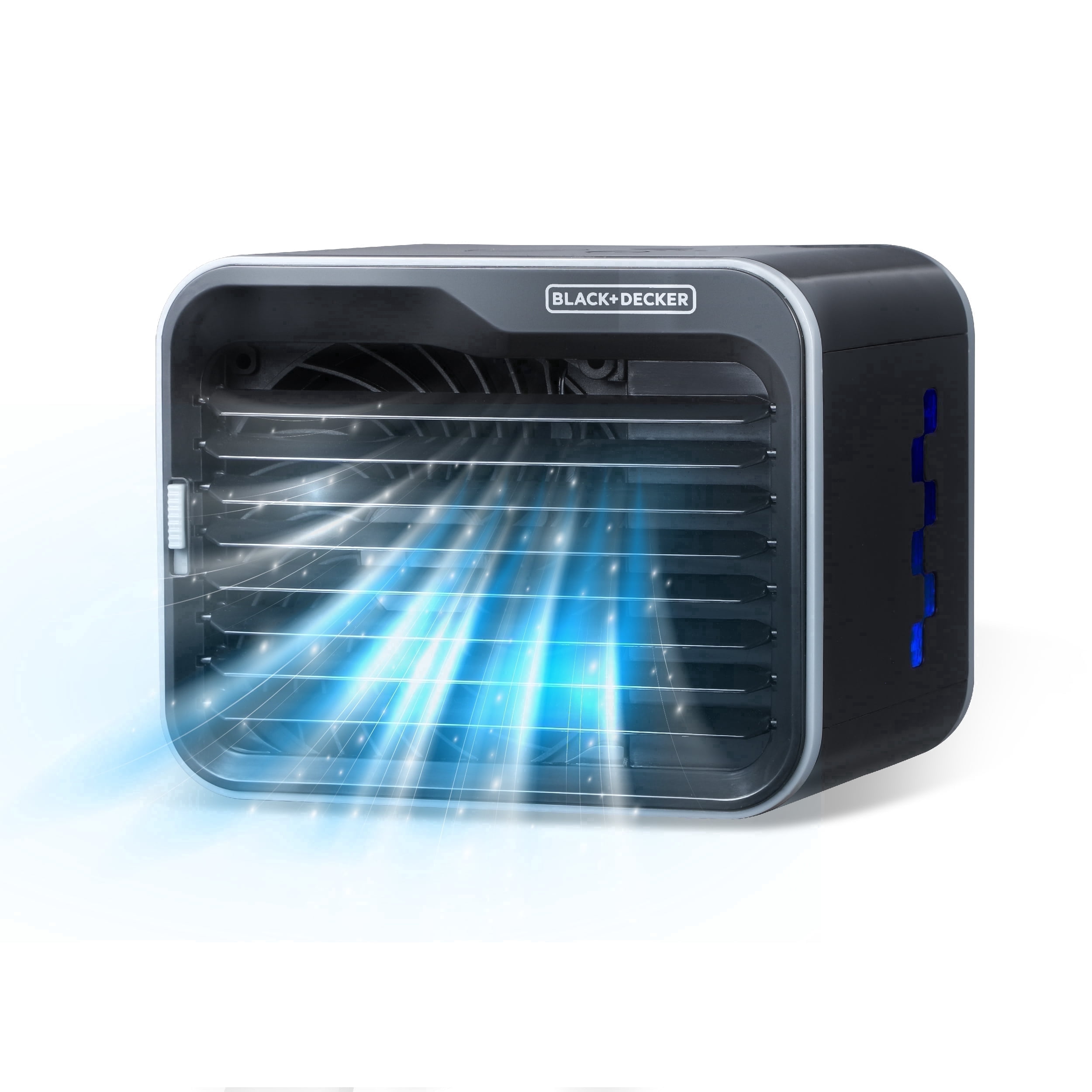 BLACK+DECKER Desktop Air Cooler, Personal Portable Fan with 3-Speeds, Evaporative Air Cooler with 0.5L Water Tank, Air Cooler Fan for Desk, Home, Office, Bedroom, and more, BDMC10B, Black