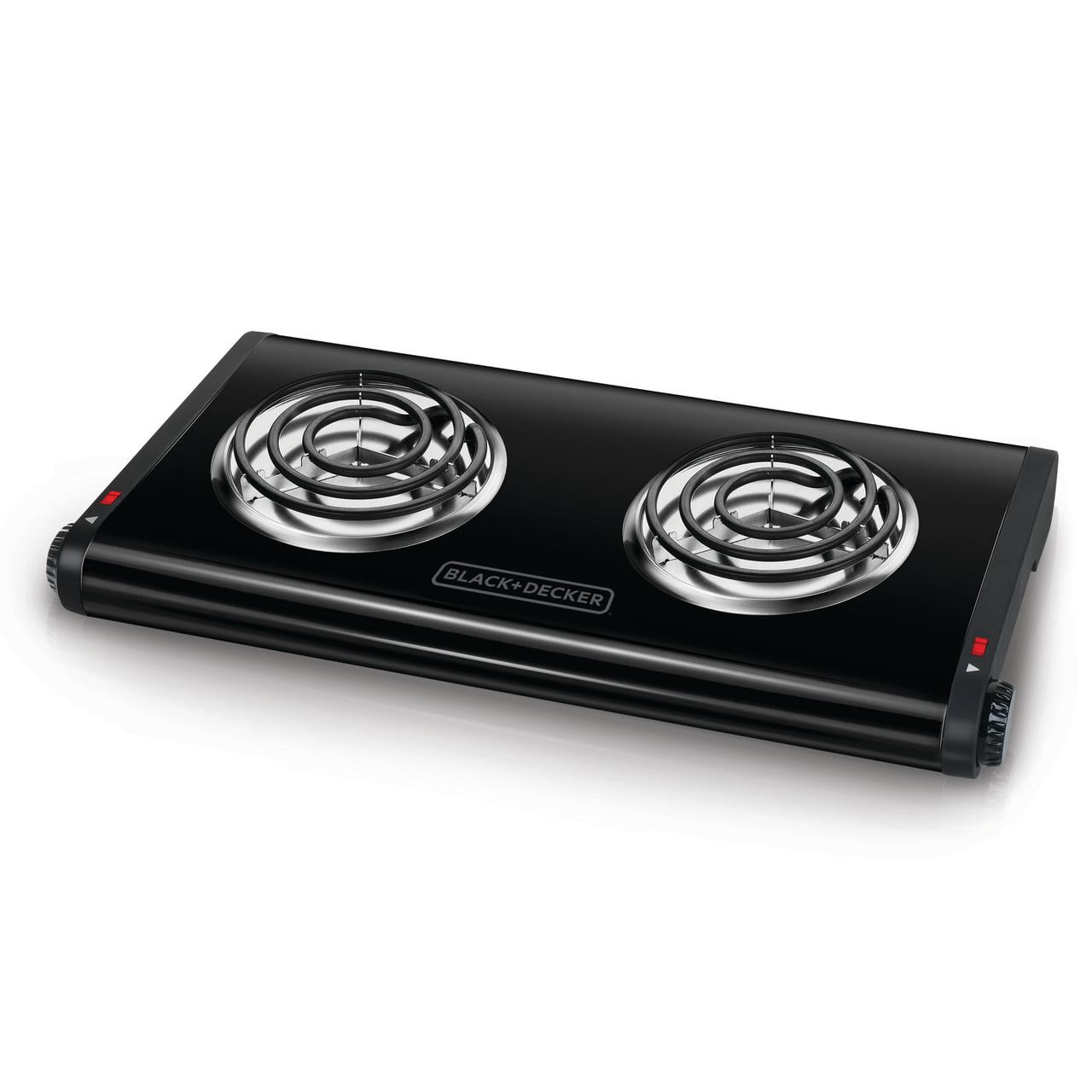BLACK+DECKER Double Burner Portable Buffet Range, Black, DB1002B - Walmart .com