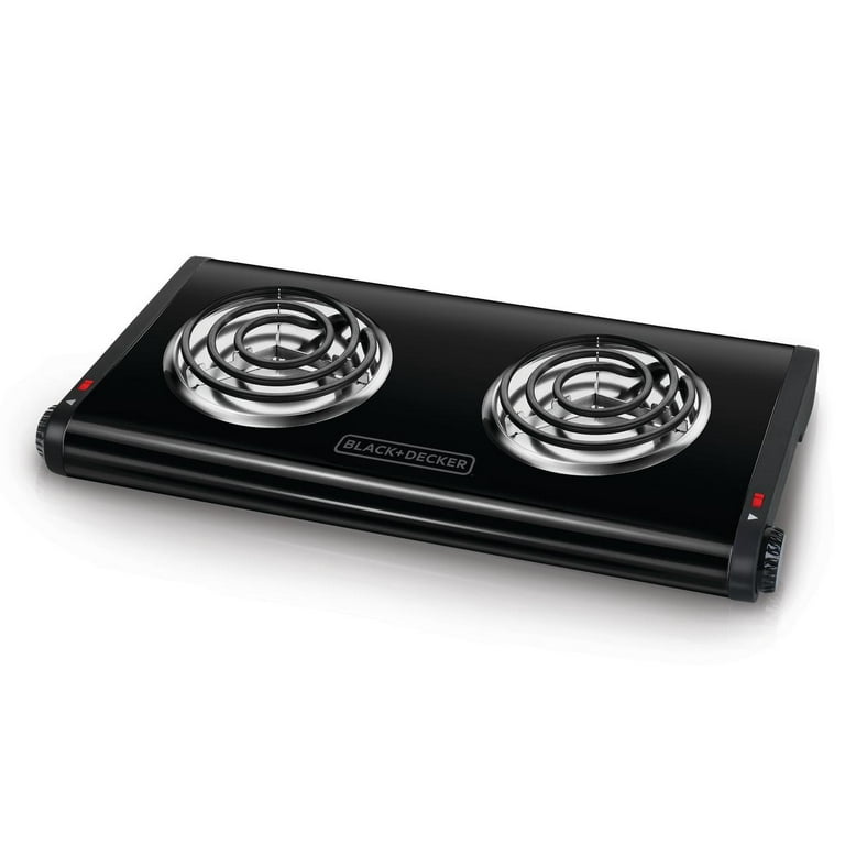 BLACK+DECKER Electric counter top Double Burner Portable Buffet Range Stove  Blac