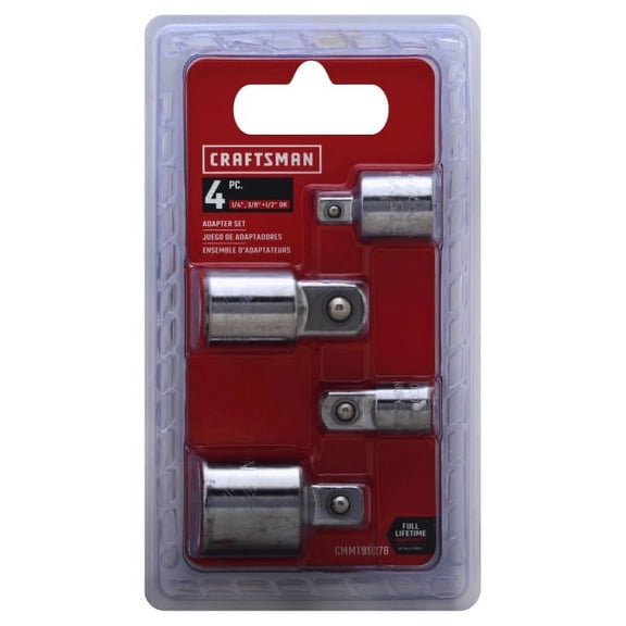 BLACK+DECKER Drive Size Adapter Set, 4-Piece Chrome Finish Socket Wrench & Set, 4 Piece