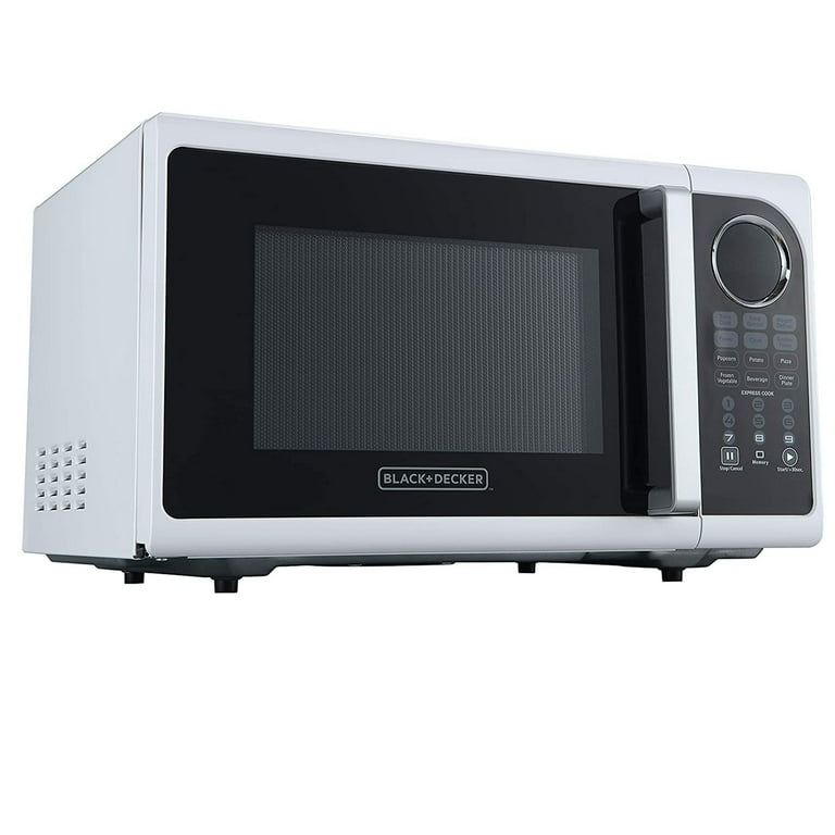 BLACK+DECKER EM925ACP-P1 0.9 Cu. Ft. Microwave With Pull Handle, White 