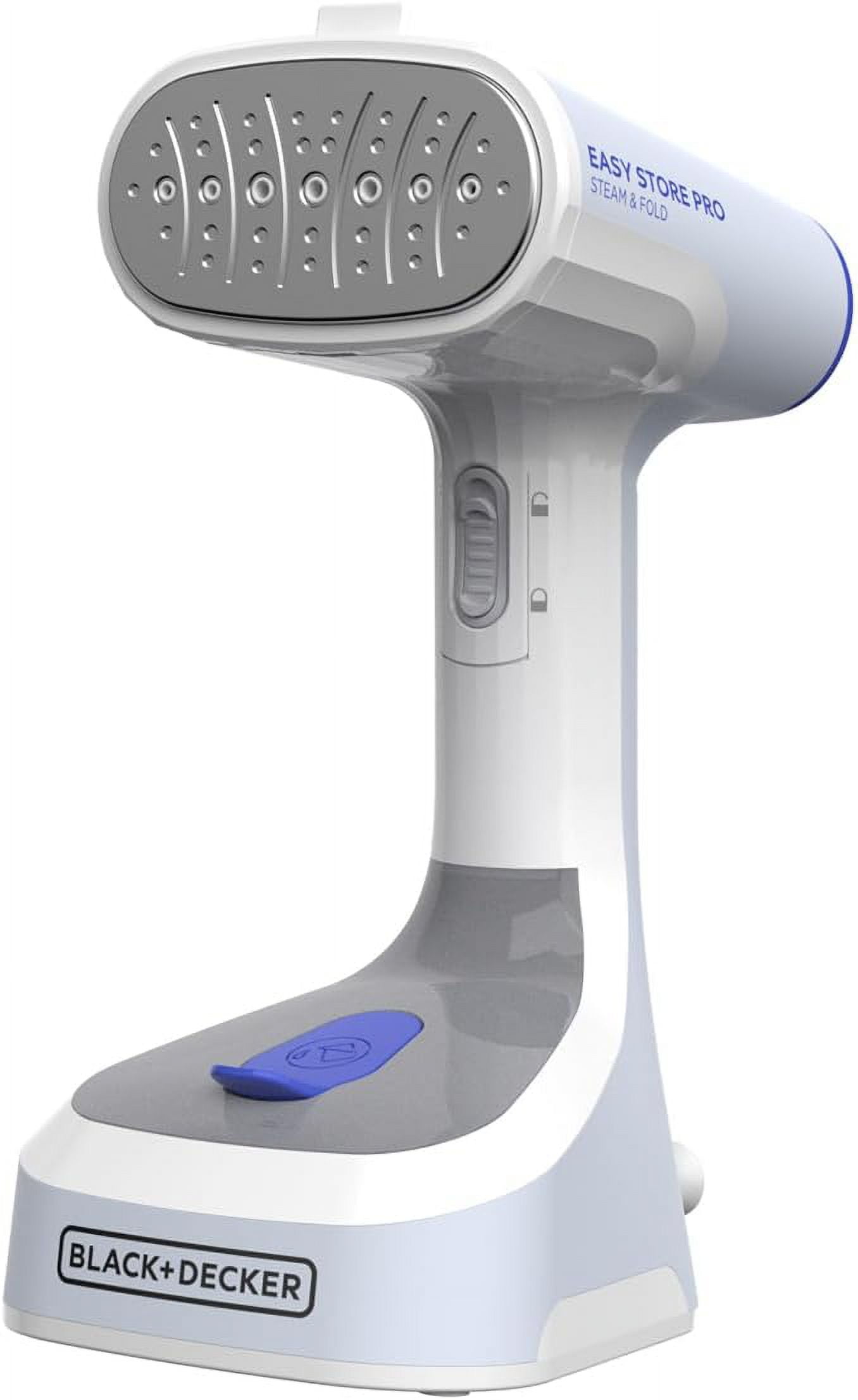 Compact Gray and Blue Foldable Handheld Steamer with Lint Remover