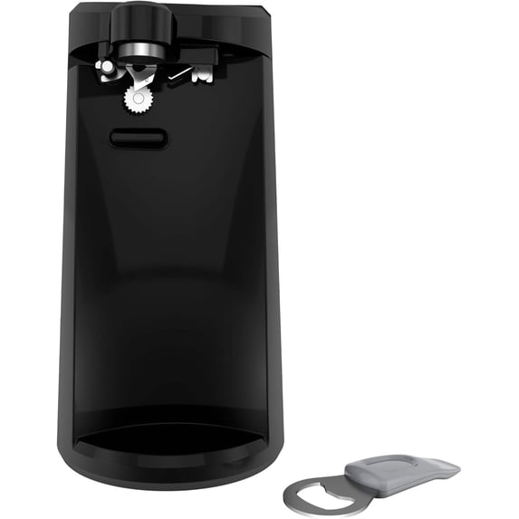 BLACK+DECKER EasyCut Extra-Tall Can Opener with Knife Sharpener and Bottle Opener, Black, EC500B