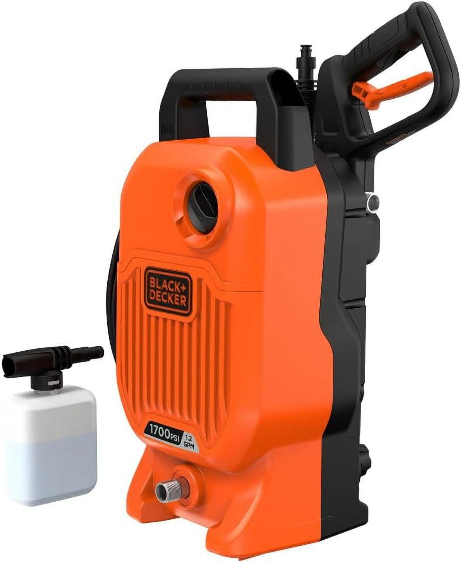 BLACK+DECKER Electric Pressure Washer, Cold Water, 1700 PSI, 1.2 GPM