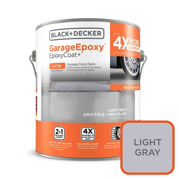BLACK+DECKER Epoxy Garage Floor Paint in Light Gray - Satin (1 Gallon)