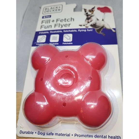 BLACK+DECKER Fetch & Fill Fun Flyer (Red) Interactive Dog Toy