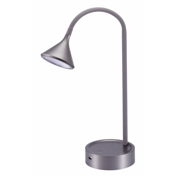 BLACK+DECKER Flexible Gooseneck LED Desk Lamp, 5W, Gray (VLED1812GRAY-BD)