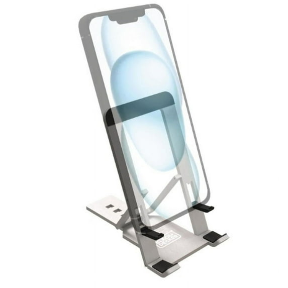 BLACK+DECKER Folding Phone Stand for Desk, iPhone Stand Holder, Adjustable and Portable, Folds Down Flat, for Office, Gaming, Bed, Travel, Phone Kickstand