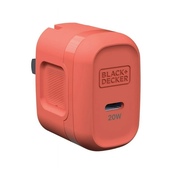 BLACK DECKER GaN PD Wall Charger, 1-Port, 20W - USB Type C Wall Plug, Compact Power Block USB C, Type C Wall Charger Fast Charging , USB C Charger Block 20W