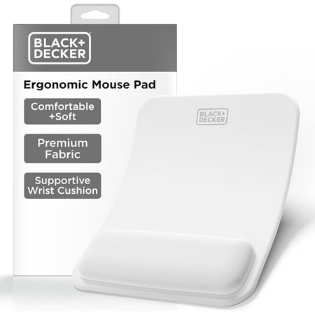 BLACK+DECKER Gaming Mousepad Wrist Support, Ergonomic Mouse Pad Wrist Rest, Gel Mousepad Wrist Relief, Non-Slip, Base Aesthetic Mousepad for Gaming, Home, Office