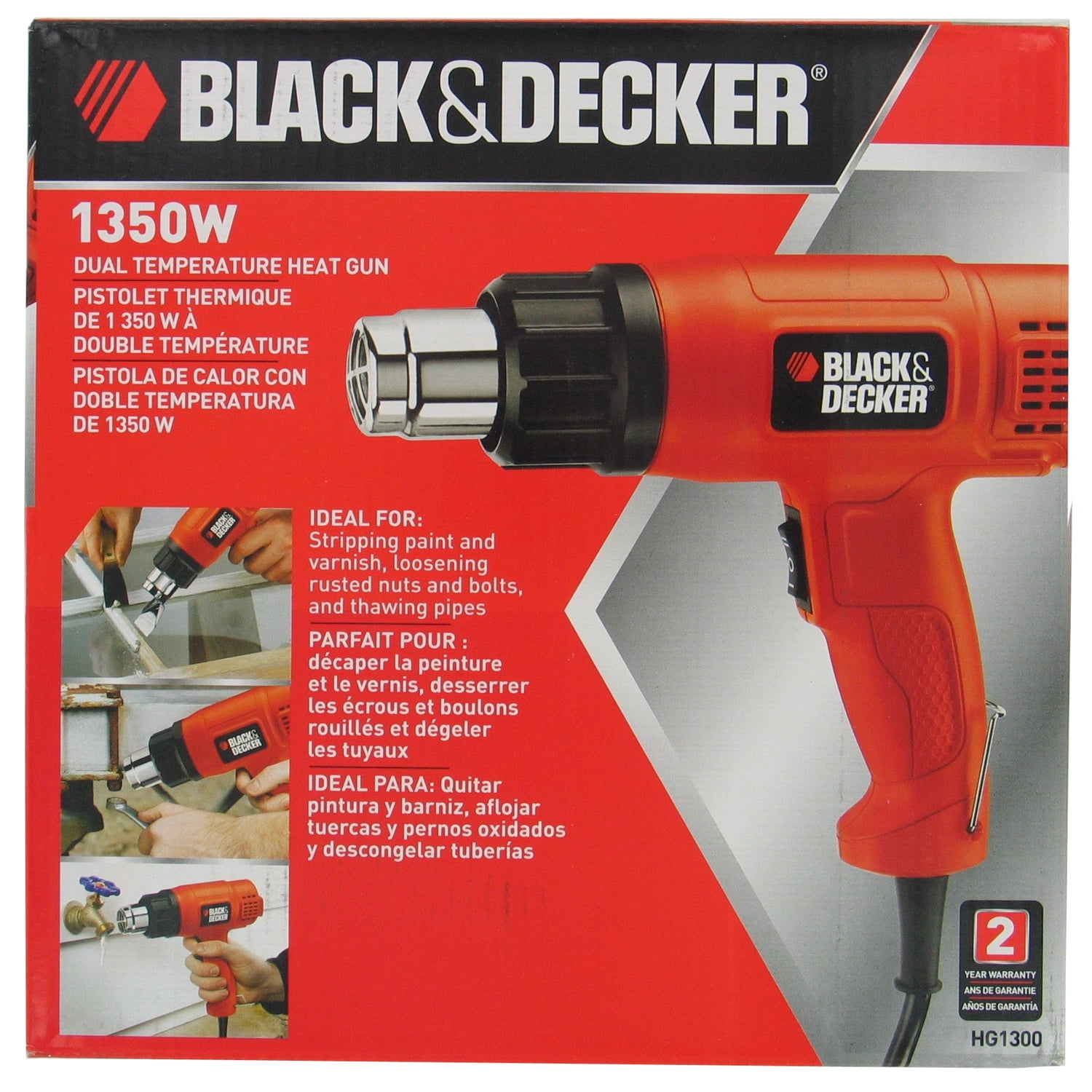 Compact Orange and Black Dual Temperature Heat Gun