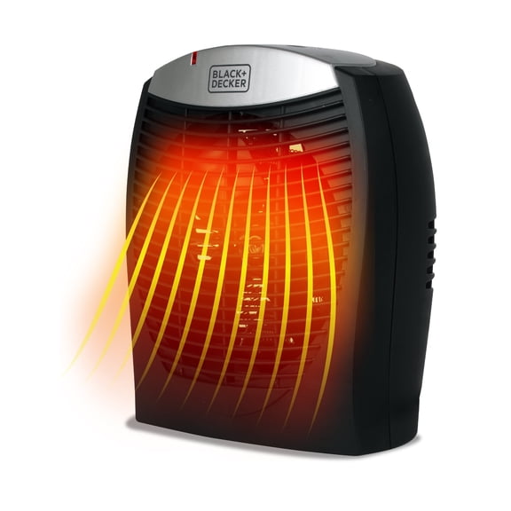 BLACK+DECKER Portable Electric Tabletop Forced-Air Electronic Space Heater, 1,500/750/E-Save Watts, 5,120 BTUs, Smart Thermostat, 6-Ft. Cord BHDE1706
