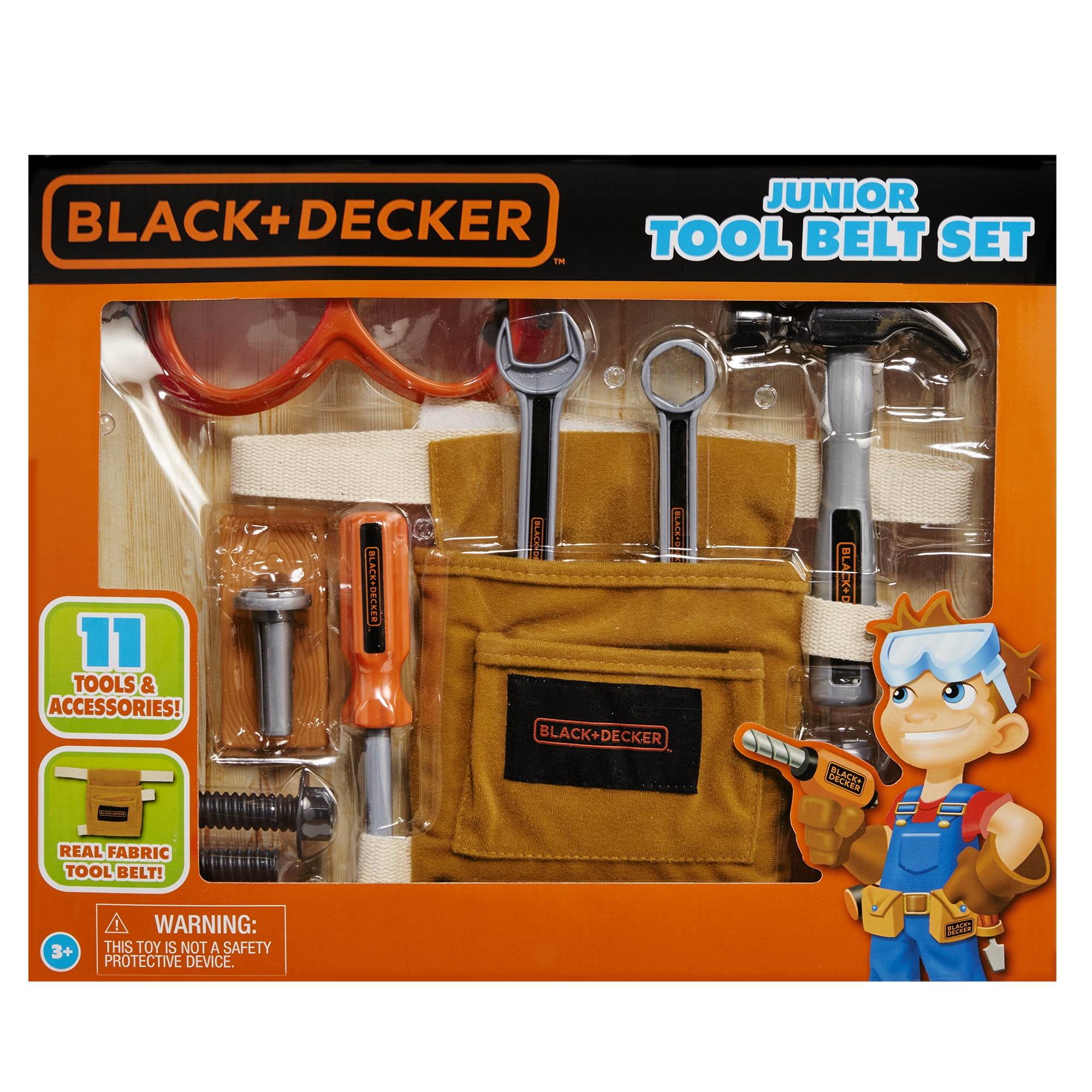 BLACK+DECKER Junior Belt Play Construction Tool Set, 11 Pieces