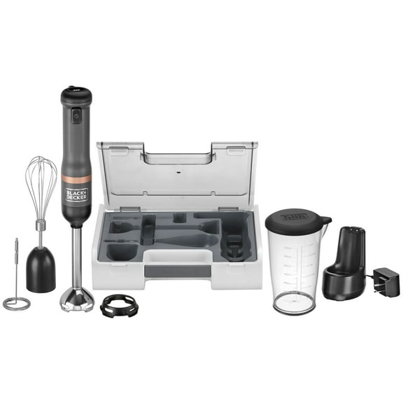 BLACK+DECKER kitchen wand Cordless 3 in 1 Immersion Blender & Kitchen Multi-tool, Grey (BCKM1013KS01)