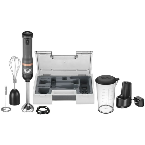 BLACK+DECKER kitchen wand™ Cordless 3 in 1 Immersion Blender & Kitchen Multi-tool, Grey (BCKM1013KS01)