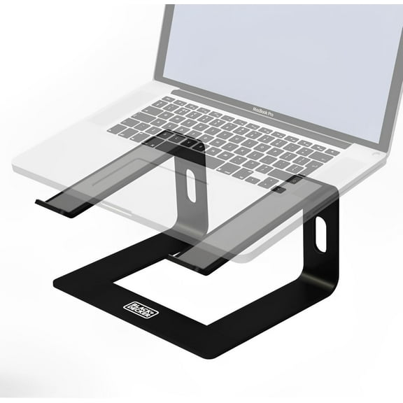 BLACK+DECKER Laptop Stand for Desk, Ergonomic Laptop Stand for Desk, Laptop Riser for Macbook Notebook Computer, Laptop Holder Computer Stand, Durable Aluminum Laptop Accessories