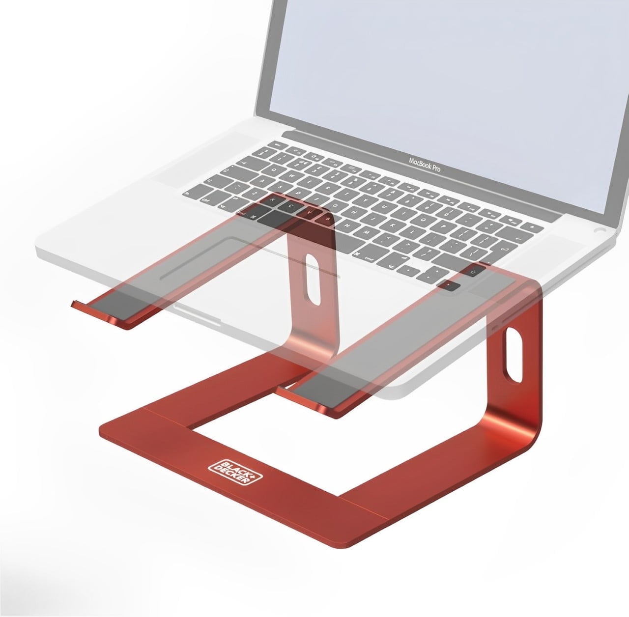 BLACK+DECKER Laptop Stand for Desk, Ergonomic Laptop Stand for Desk, Laptop Riser for Macbook Notebook Computer, Laptop Holder Computer Stand, Durable Aluminum Laptop Accessories
