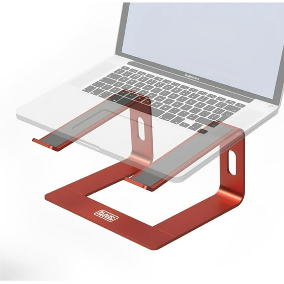 BLACK DECKER Laptop Stand for Desk, Ergonomic Laptop Stand for Desk, Laptop Riser for Macbook Notebook Computer, Laptop Holder Computer Stand, Durable Aluminum Laptop Accessories