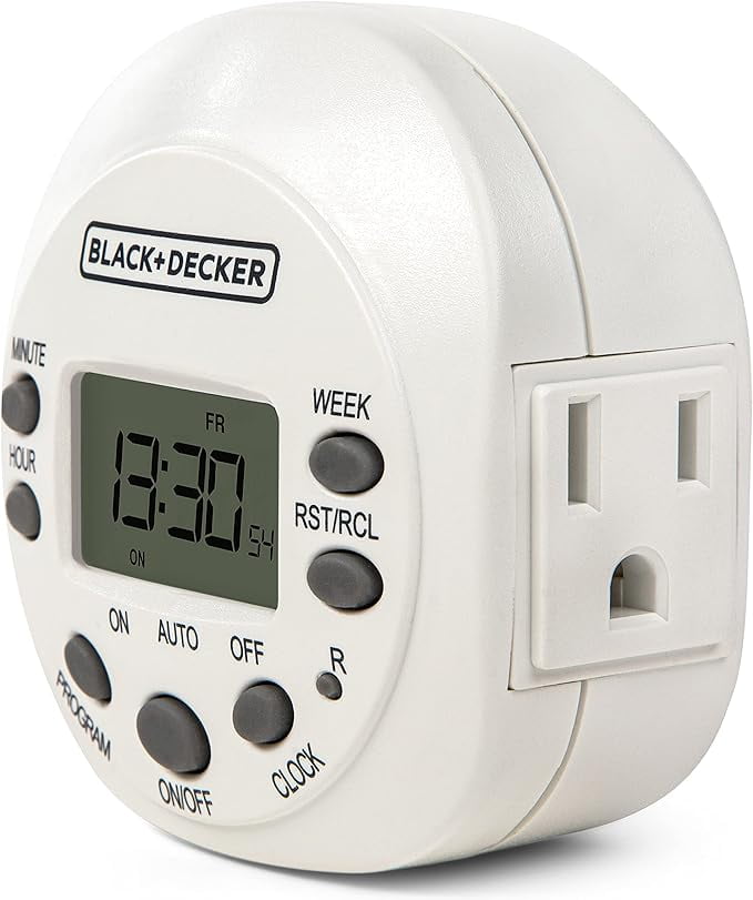 BLACK+DECKER Light Timers, Programmable, Indoor, 1 Pack, with Grounded