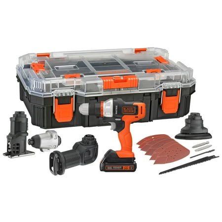 BLACK+DECKER MATRIX 20V MAX* Cordless 4-Tool Combo Kit with Storage (BDCDMT1204KITC1)