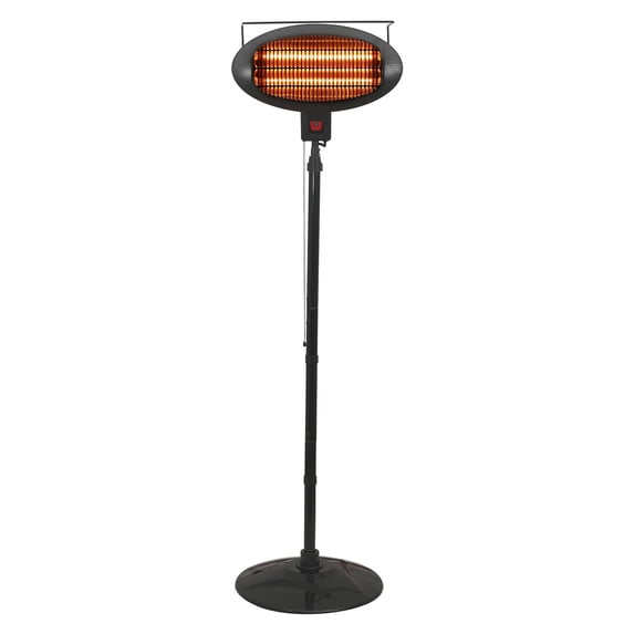 BLACK+DECKER Outdoor Patio Electric Halogen Heater, Floor or Wall Mount, 1,500/1,000/500 Watts, 5,119 BTUs, Adjustable Tilt, Pull Chain, 5.9-Ft. Cord