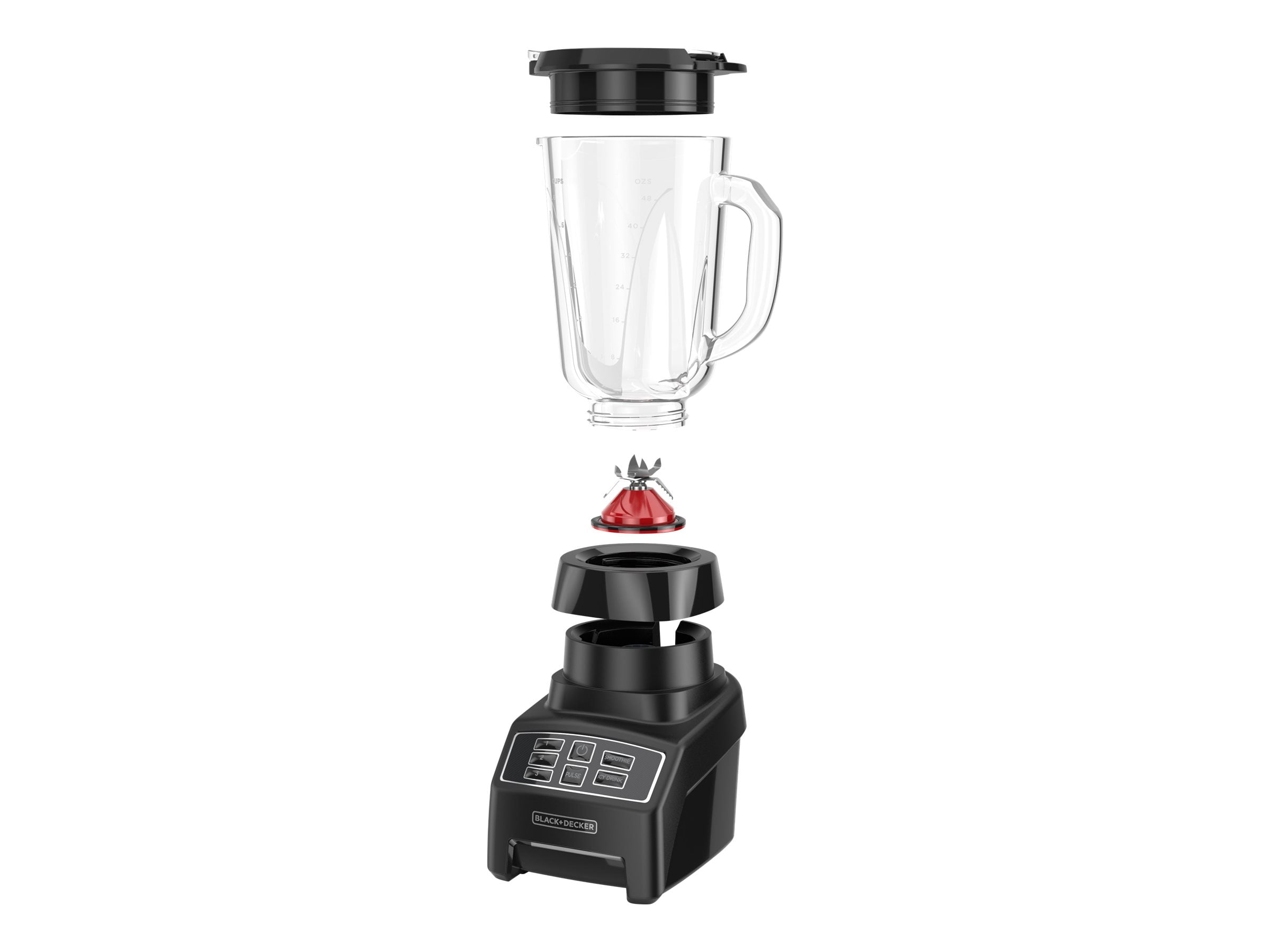BLACK+DECKER PowerCrush 800 W 15 qt 3-Speed Blender, Black/Silver
