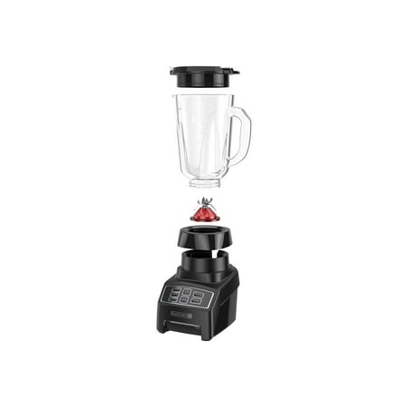 Black+Decker - PowerCrush 3-Speed Food Processor - black