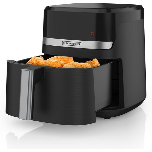 BLACK+DECKER Purify 2-Quart Digital Air Fryer with LED Touchscreen, 9 Presets, Auto Shut-Off, Shake Reminder, Dishwasher Safe Parts, AFBD22-0BD