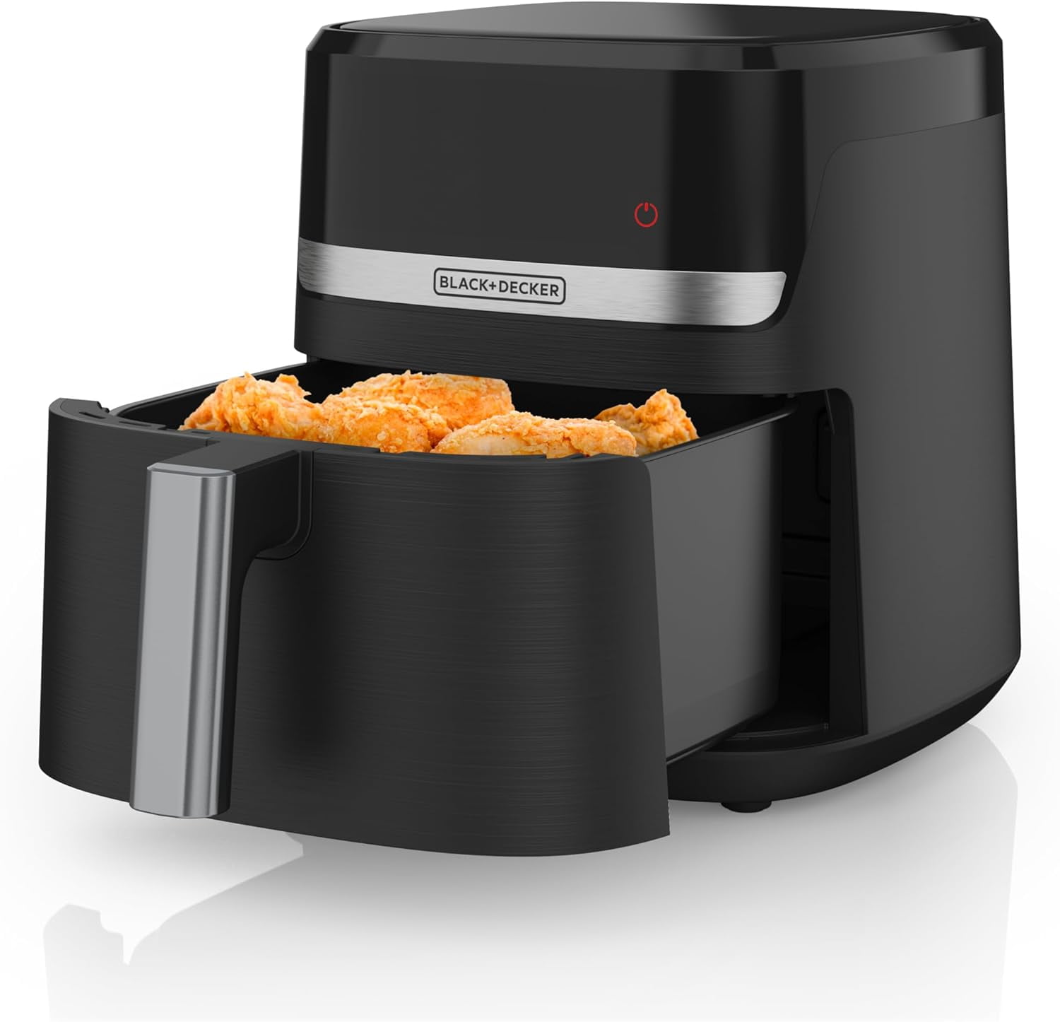 Black Stainless Steel 2QT Electric Air Fryer with Touch Control