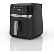 BLACK+DECKER Purify 6QT Air Fryer, Timer with Auto Shut-off and Shake Reminder, Digital LED Touchscreen and 9 Presets, 1500w up to 400 F, Dishwasher Safe Parts
