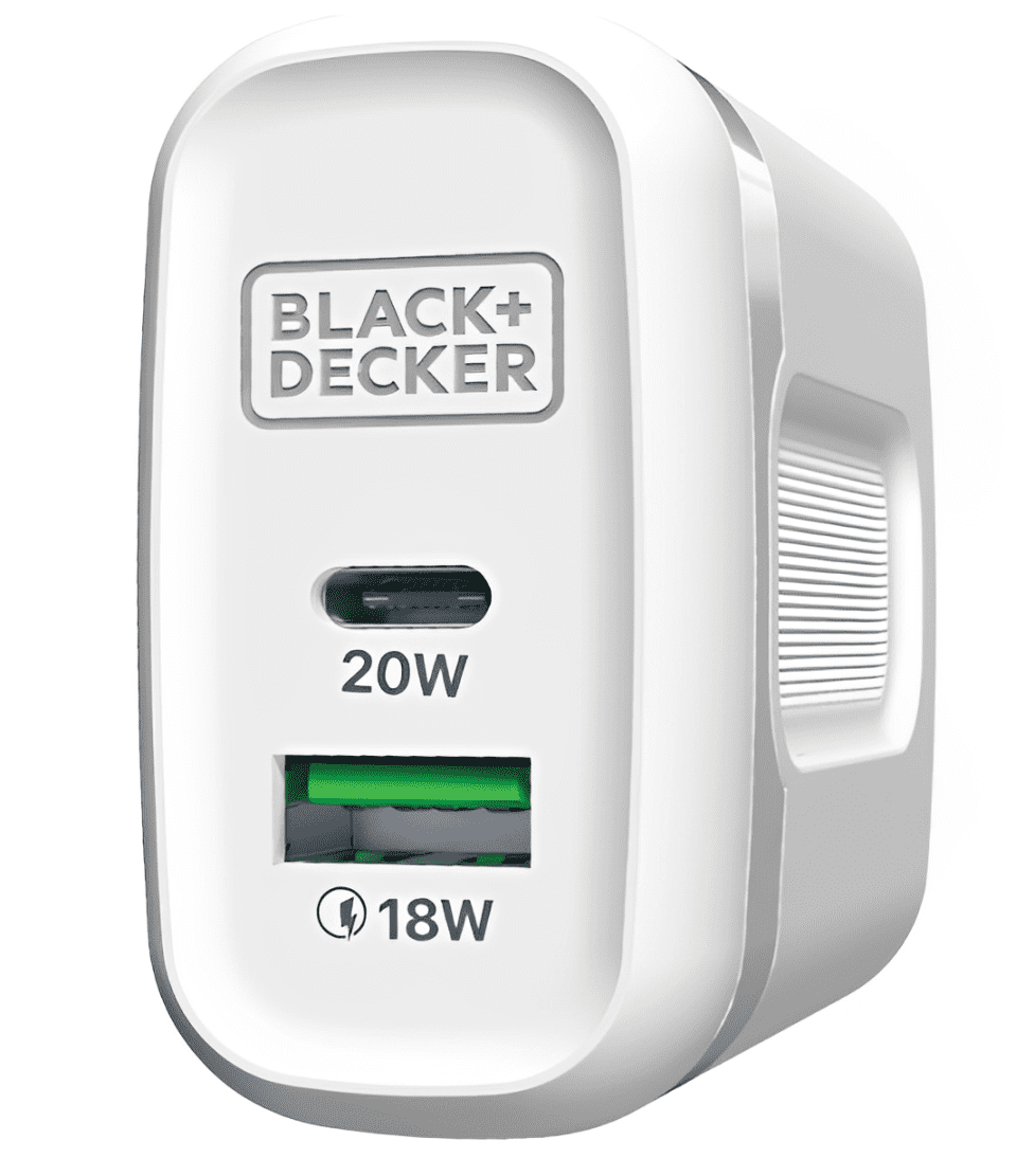 BLACK+DECKER Quick-Charge PD Wall Charger, 2-Port, 38W - USB Type C Wall Plug, Compact Power Block USB C, Fast Charger Adapter