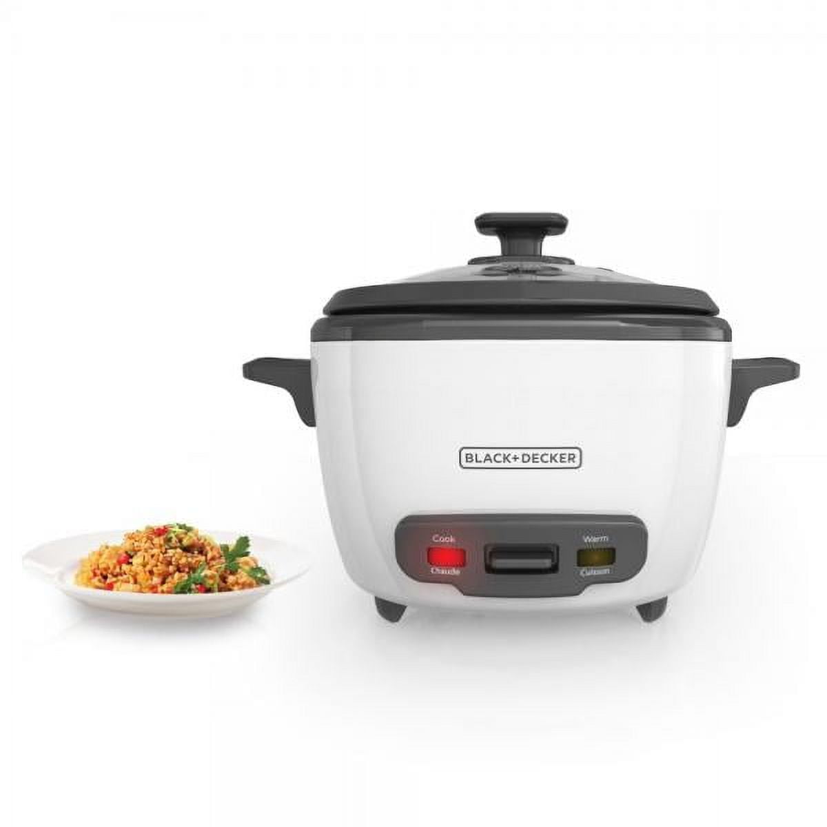 BLACK+DECKER RC516 16-Cup Cooked/8-Cup Uncooked Rice Cooker and Food Steamer,  White 