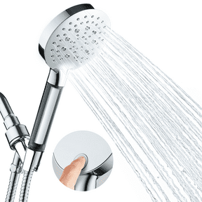 BLACK+DECKER Handheld Shower Head w/ 3 Spray Settings, Water Filter, & Stainless Steel Hose, Chrome