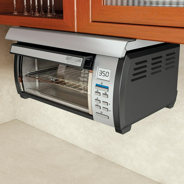 BLACK+DECKER SpaceMaker Under-Counter Toaster Oven, Black/Silver, TROS1000D