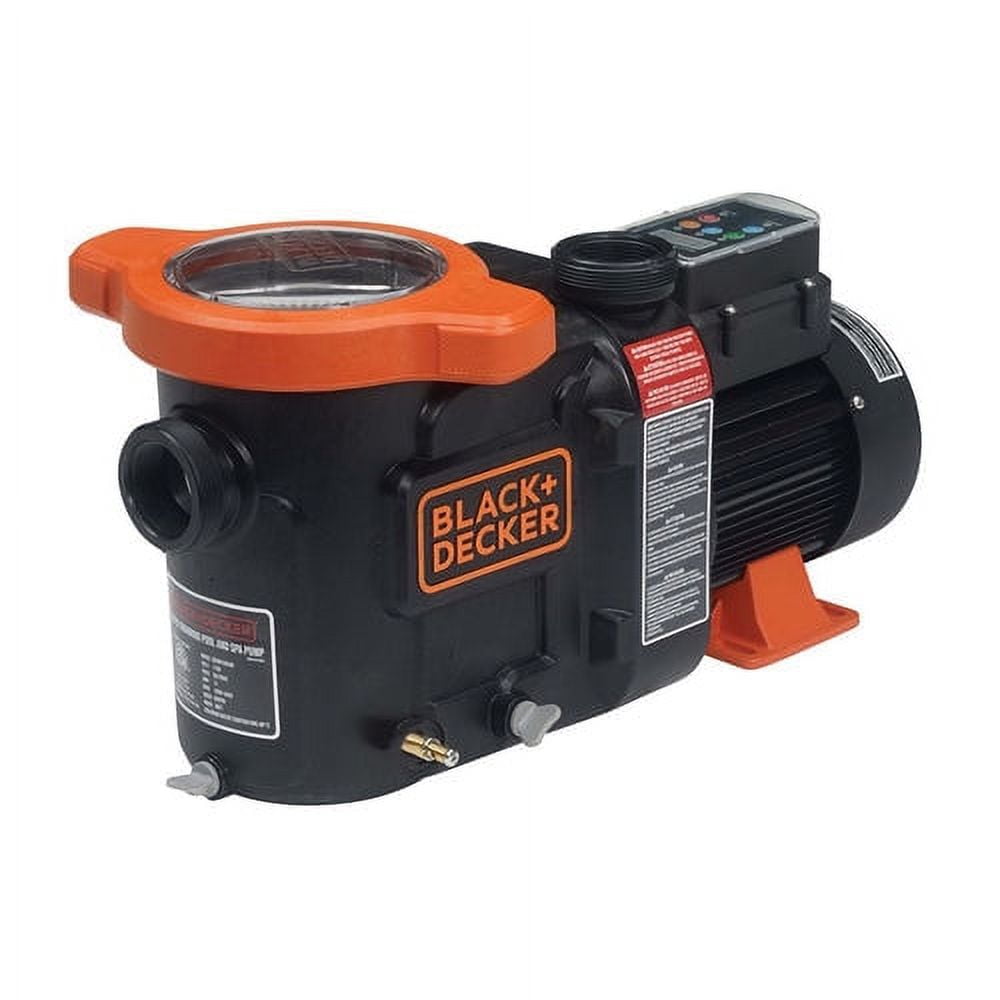 Reduce Energy Costs With The Black + Decker Pool Pump  The BLACK+DECKER  variable speed pool pump outperforms all other pumps on the market! It  comes with a 5-year warranty and an