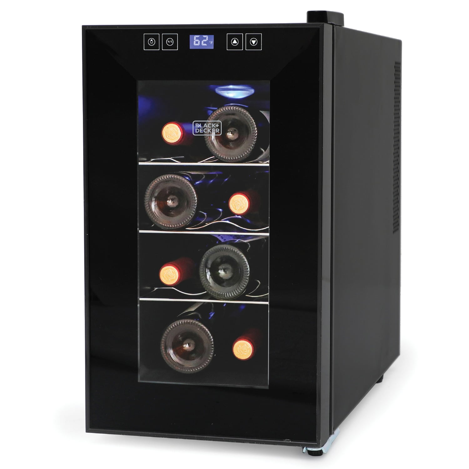 Black Thermoelectric Freestanding Wine Cellar with LED Display