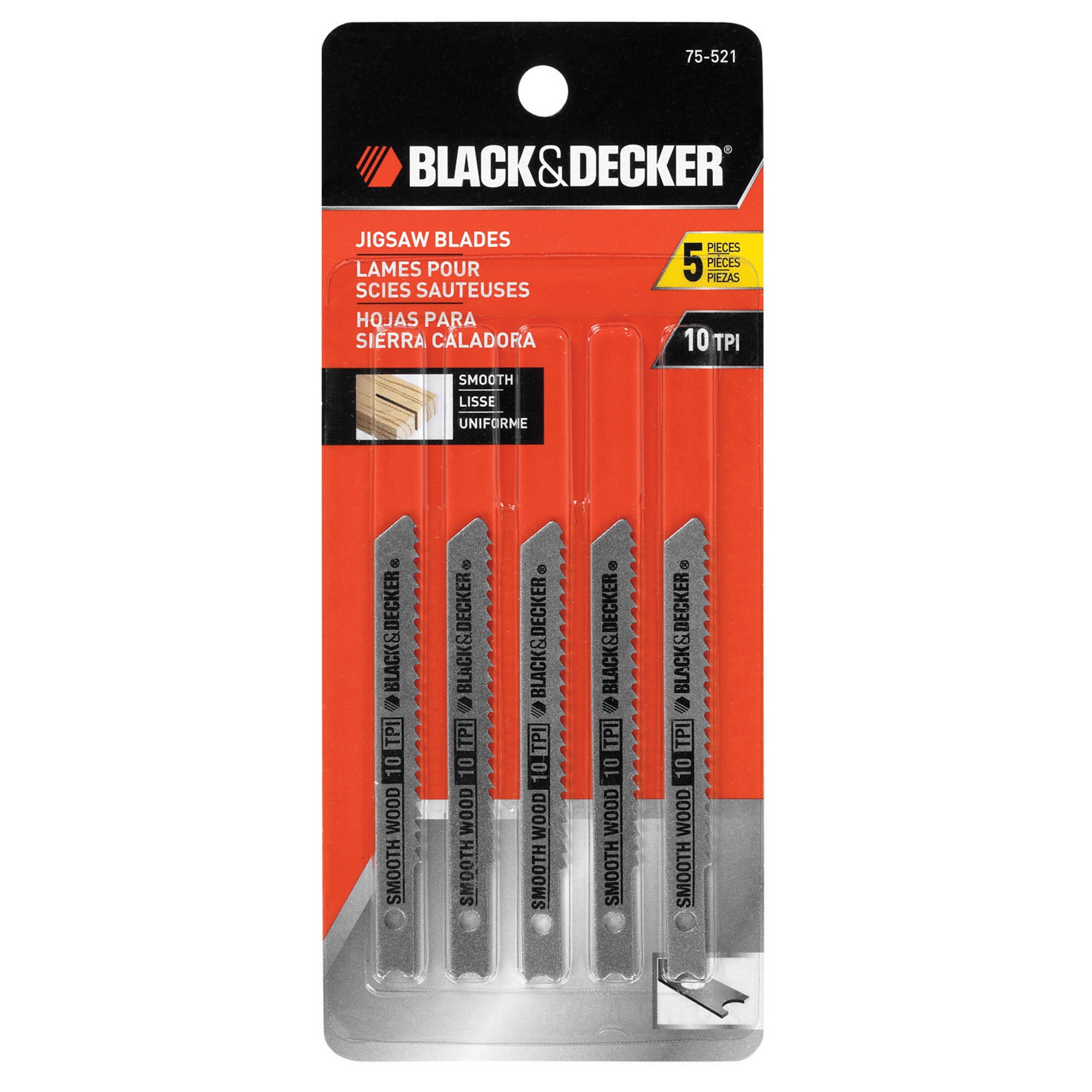Black & Decker 75-530 Jig Saw Blade Set, 5 Pieces, Universal Shank