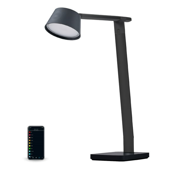 BLACK+DECKER Works with Alexa Smart Desk Lamp with Qi Wireless Charger, Automatic Circadian Lighting + 16M RGB Colors