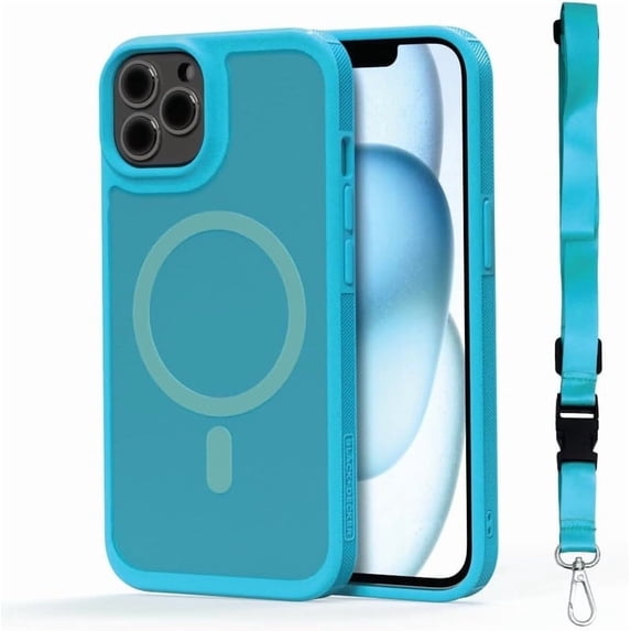 BLACK+DECKER iPhone Case, MagSafe, Shockproof Military-Grade Protection, Magnetic Phone Case for iPhone 15, Changeable Buttons and Lanyard