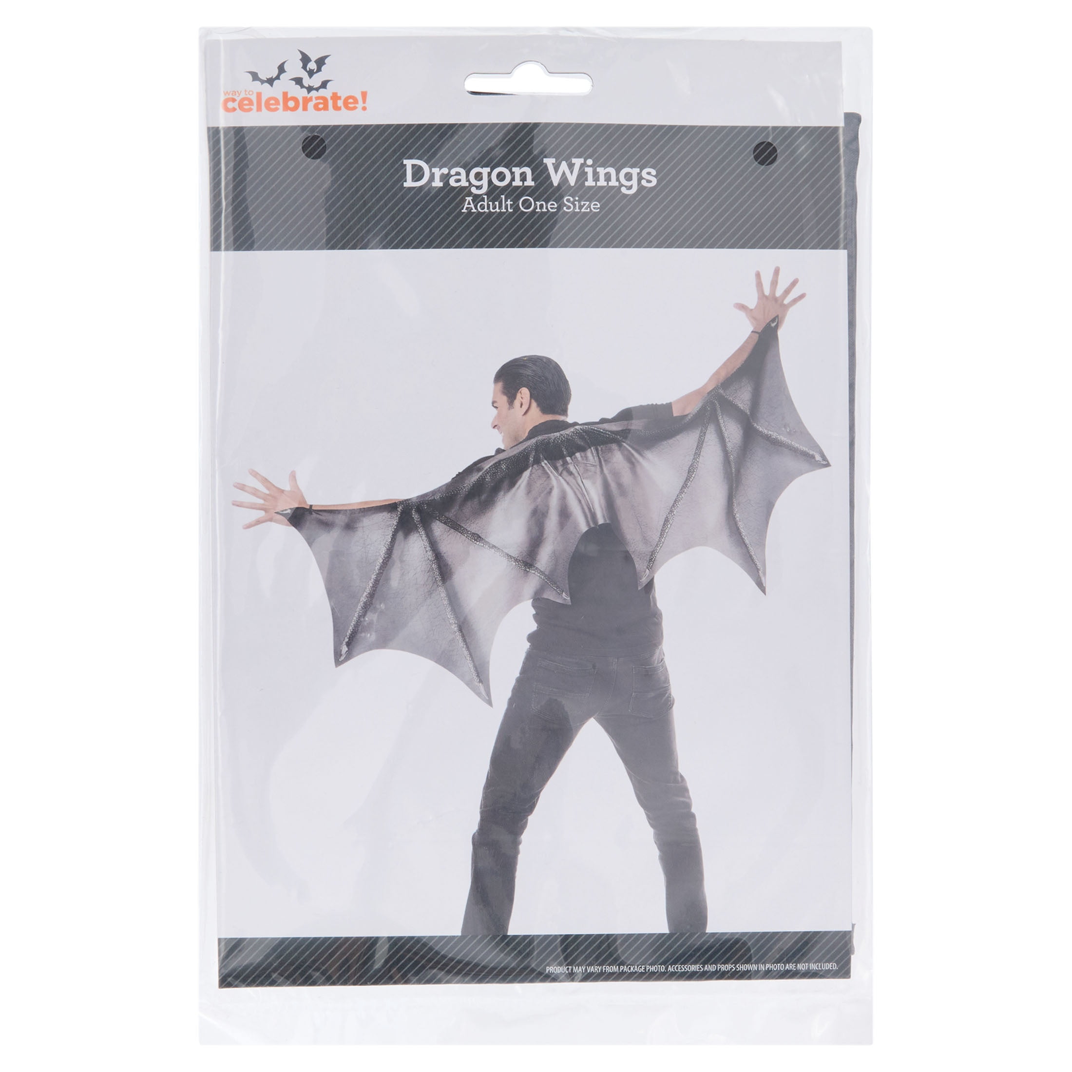 Dragon Wings Costume Accessory for Adults, Black, Halloween by Way To Celebrate