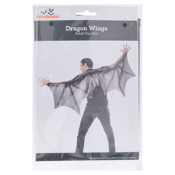 Dragon Wings Costume Accessory for Adults, Black, Halloween by Way To Celebrate