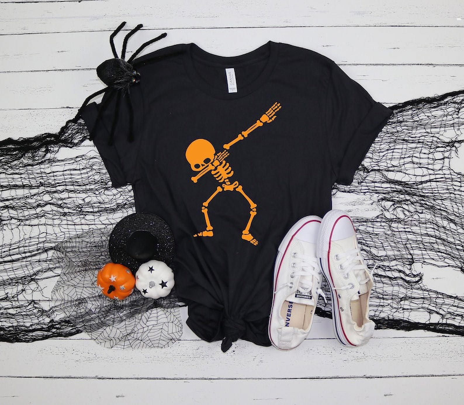 [BLACK] Dancing Skeleton Shirt Skeletons Happy Halloween Tshirt