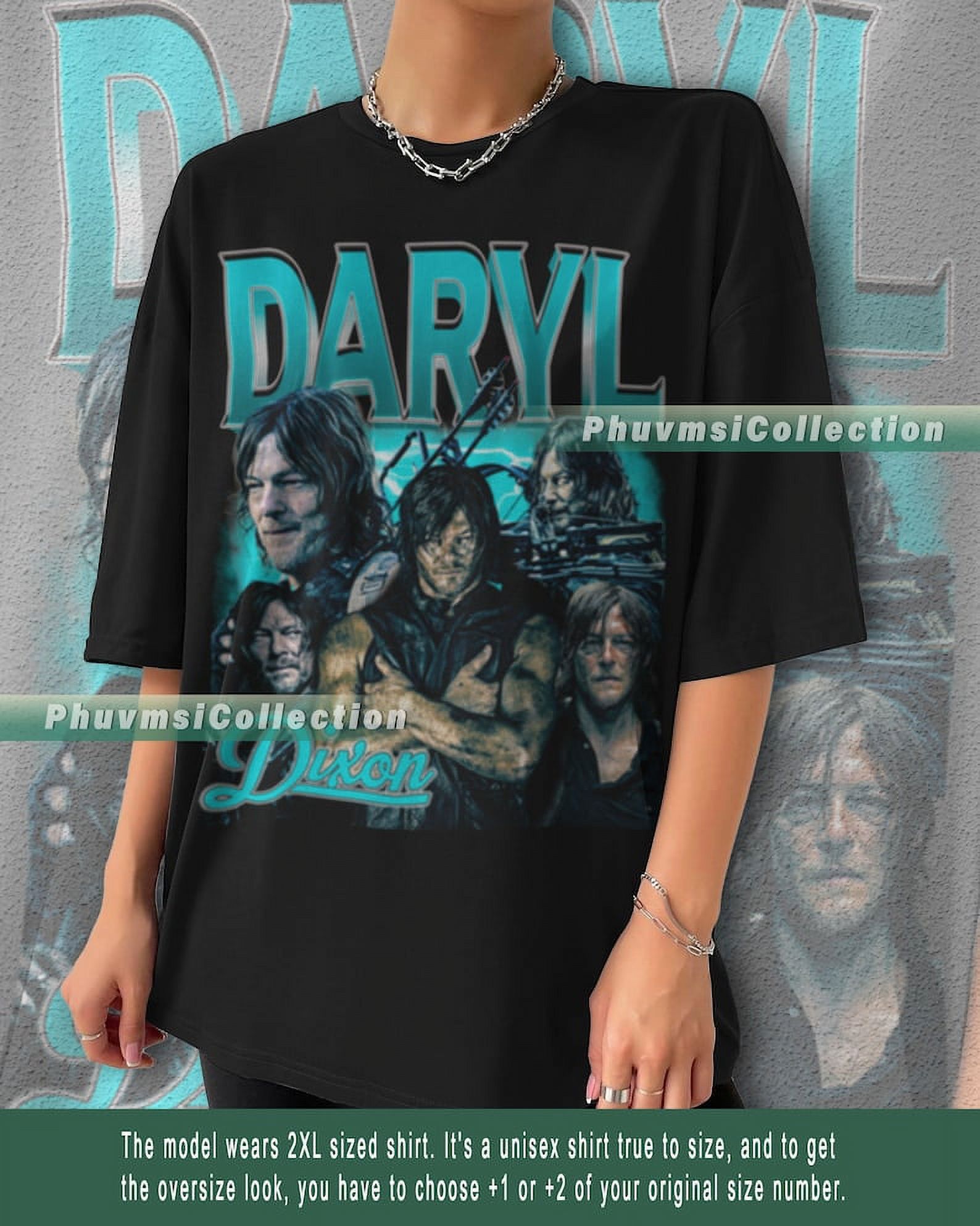 [BLACK] Daryl Dixon Character Movie halloween mystery Vintage 90's