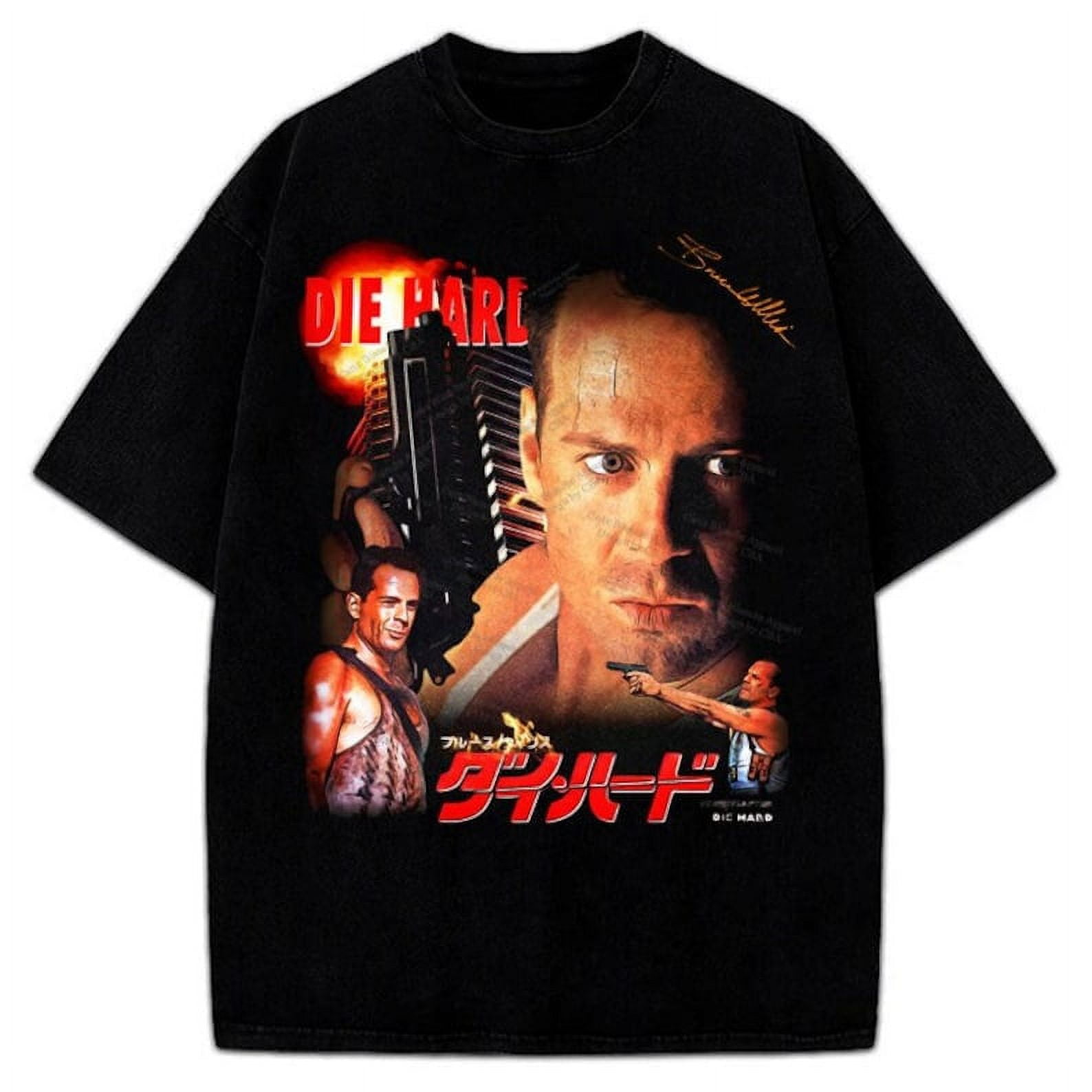 T-shirt Die Hard Bruce Willis John McClane Noir - Tailles S à 3XL - Neuf Avec étiquettes USA