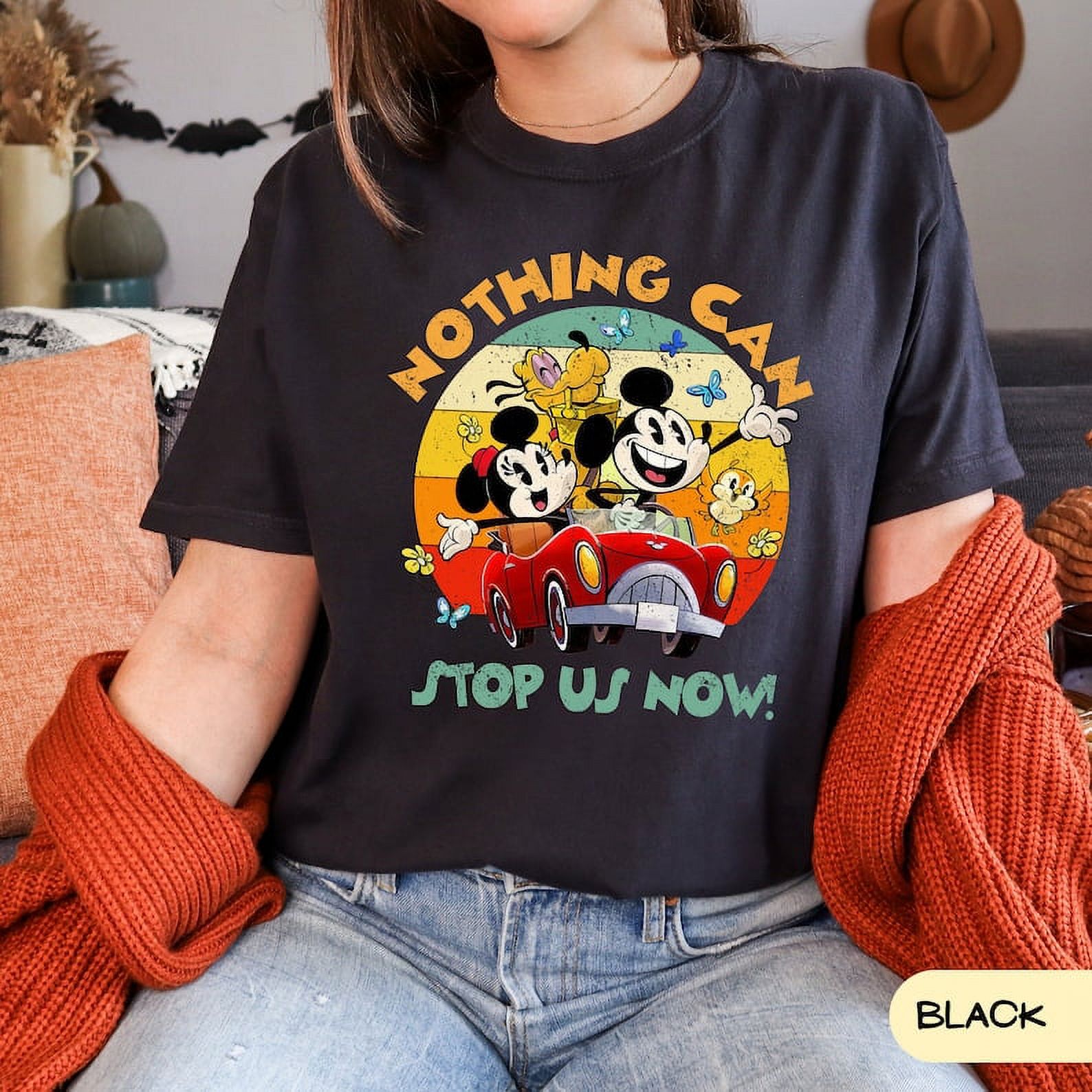 [BLACK] Disney Mickey & Minnie Runaway Railway Front and Back Nothing