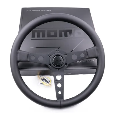 BLACK EDITION 14inch/345mm for MOMO Prototipo P5 Leather Racing Sport Steering Wheel