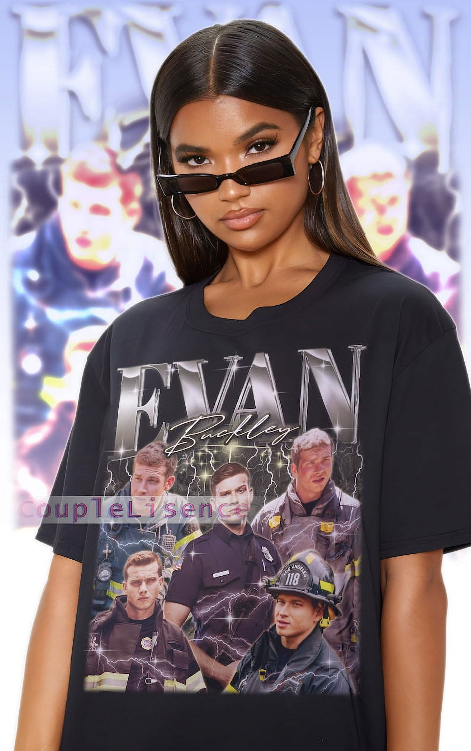 [BLACK] EVAN BUCKLEY Vintage Shirt Evan Buckley Homage Fan Tees Evan Buckley Homage Retro