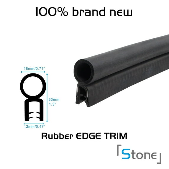 BLACK Edge Trim Bulb Lock Vinyl PVC Car RV Boat Seal Permanent Grip Strip Waterproof Anti Noise Dust Black Color (1ft)